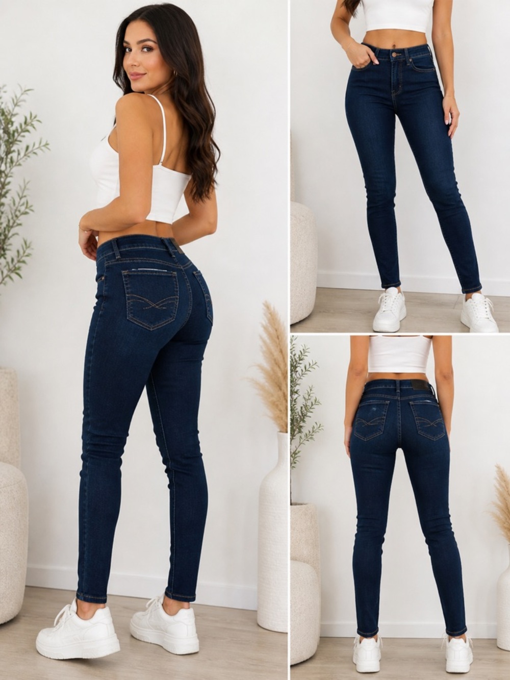 Signature Levi Strauss Skinny Jeans Dark Wash Mid Rise Stretch Denim